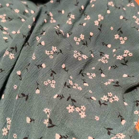 Billabong 100% rayon green floral open cardigan size s/m - Picture 4 of 5